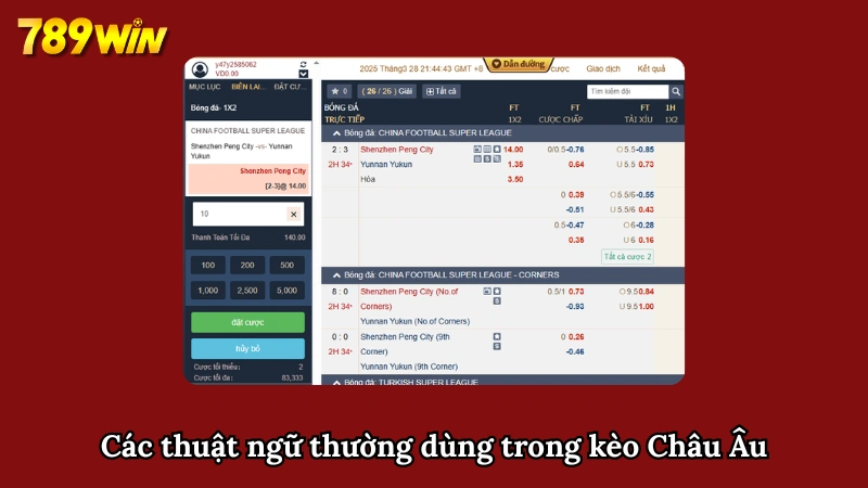Hướng dẫn cách đọc kèo Châu Âu 789WIN dành cho tân thủ