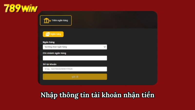 Nhập đầy đủ thông tin người nhận tiền trên hệ thống