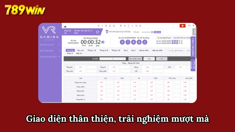 Giao diện xổ số thân thiện với người chơi